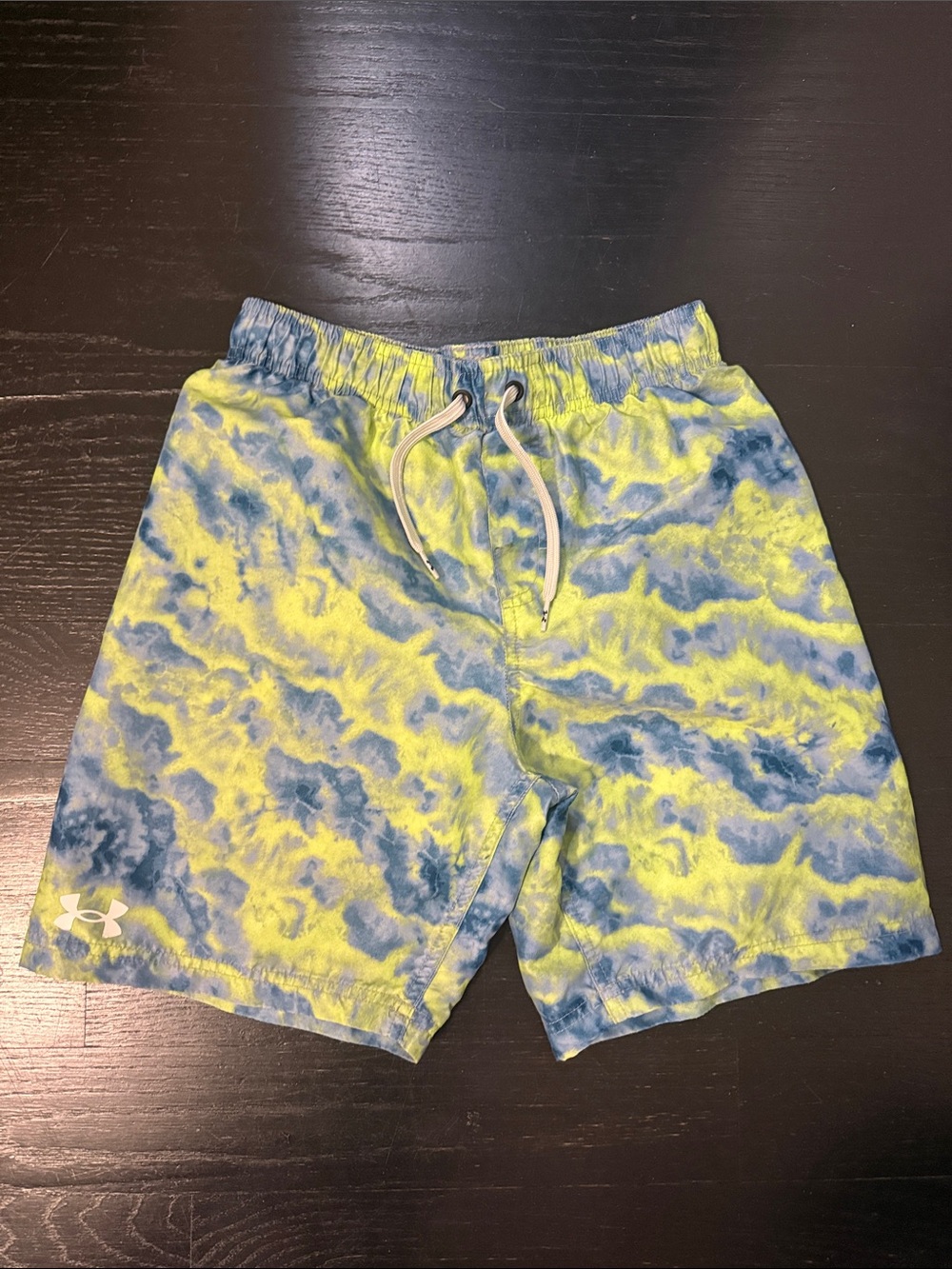 Under Armour Yellow & Blue Tie-Dye Swim Shorts